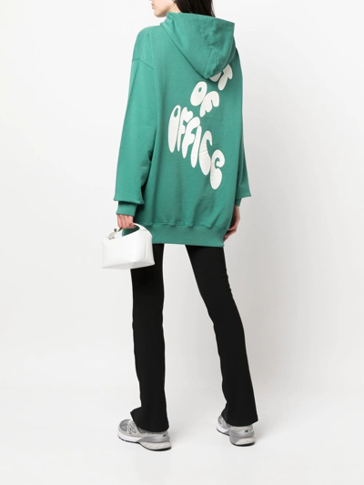 Camper 'out Of Office' Drawstring Hoodie In Green