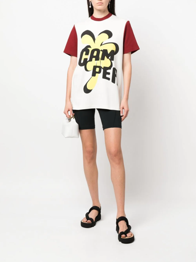 Shop Camper Logo-print Colour-block T-shirt In White