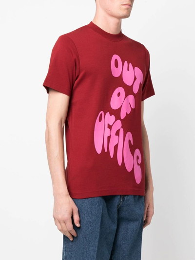 Shop Camper 'out Of Office' Organic Cotton T-shirt In Red