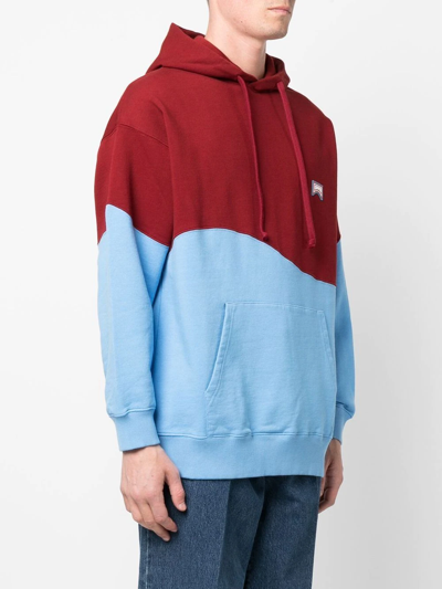 Shop Camper Two-tone Logo-patch Hoodie In Red