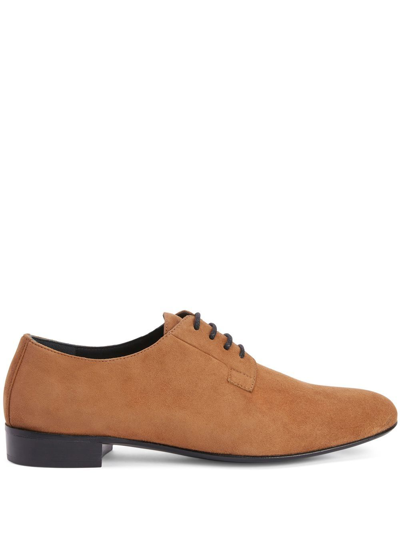 Shop Giuseppe Zanotti Roger Derby Shoes In Braun