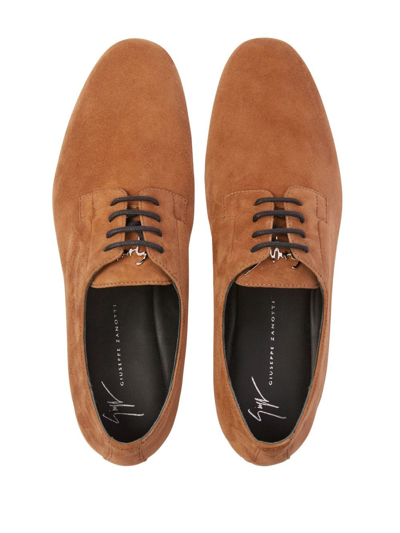 Shop Giuseppe Zanotti Roger Derby Shoes In Braun