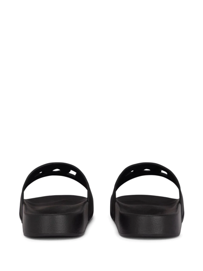 Dolce & Gabbana Dg Cut-out Logo-lettering Slides In Schwarz