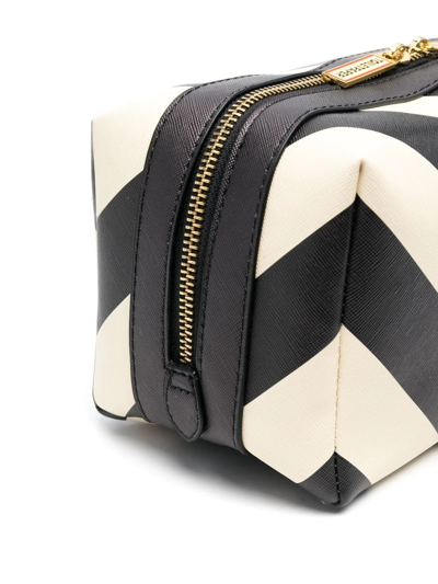 Seletti Toilet-paper Stripe-print Wash Bag In Schwarz