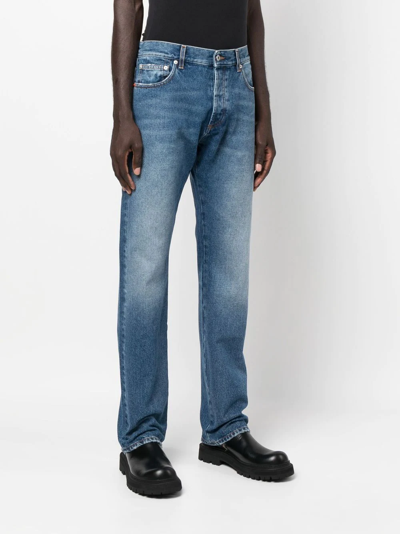 Shop Heron Preston Stonewashed Straight-leg Jeans In Blau
