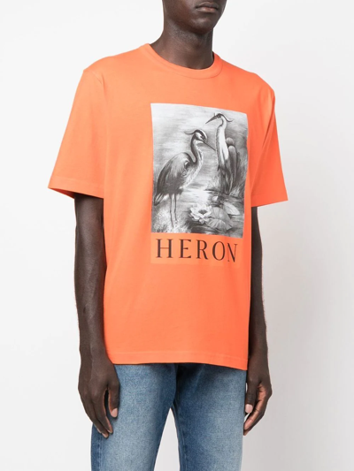 Shop Heron Preston Logo-print Short-sleeved T-shirt In Orange