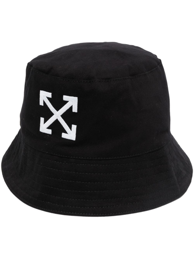 Off-White c/o Virgil Abloh Black And White Arrows Bucket Hat for Men