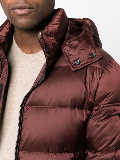 Shop Moorer Padded Hooded Jacket In Rot