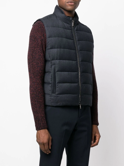 Moorer Zipped Padded Gilet In Blau