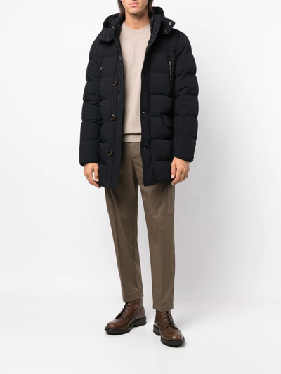 Shop Moorer Button-down Padded Coat In Blau