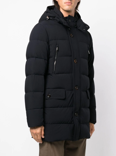 Shop Moorer Button-down Padded Coat In Blau