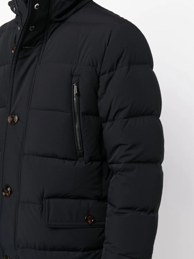 Shop Moorer Button-down Padded Coat In Blau