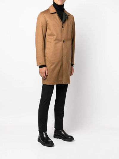 Kired Reversible Single Breasted Coat In Braun