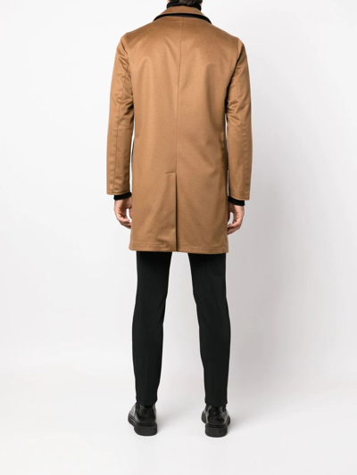 Kired Reversible Single Breasted Coat In Braun