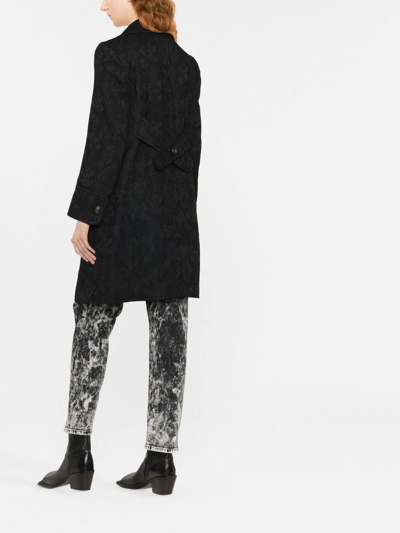Dsquared2 Floral Pattern Single-breasted Coat In Schwarz