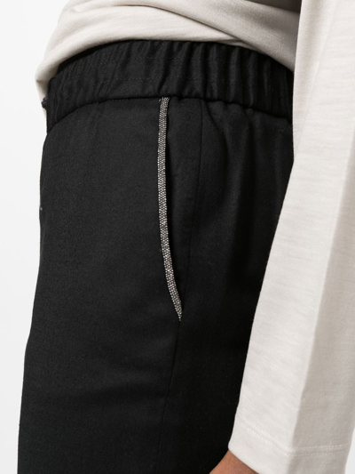 Fabiana Filippi Bead-detail Drawstring Trousers In Schwarz