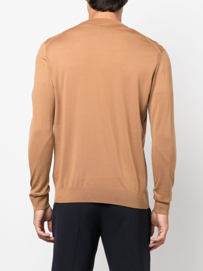 Paul Smith V-neck Merino Cardigan In Nude