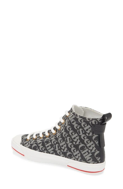 See By Chloé Logo-print High-top Trainers In Charcoal