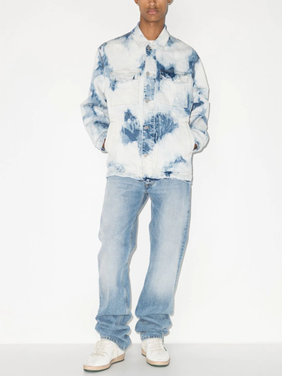 Purple Brand Bleached-finish Denim Jacket In Blue