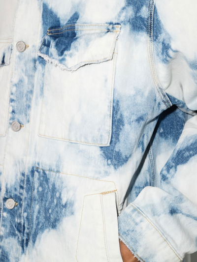 Purple Brand Bleached-finish Denim Jacket In Blue