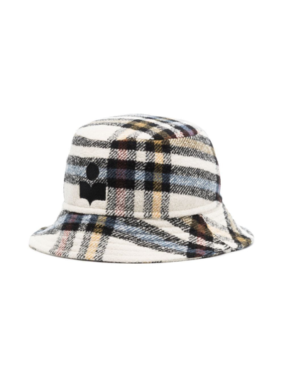 Isabel Marant Haley Checked Wool Bucket Hat In Blue