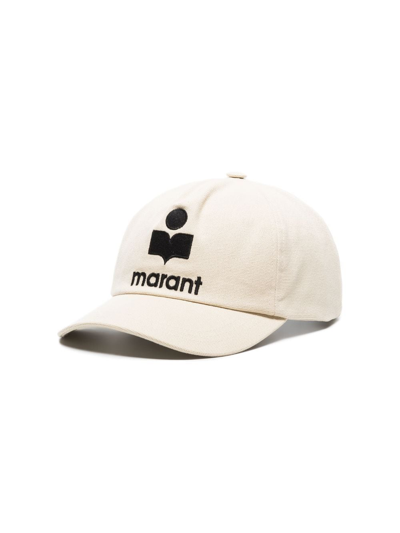 Isabel Marant Off White Logo Baseball Hat In Neutrals