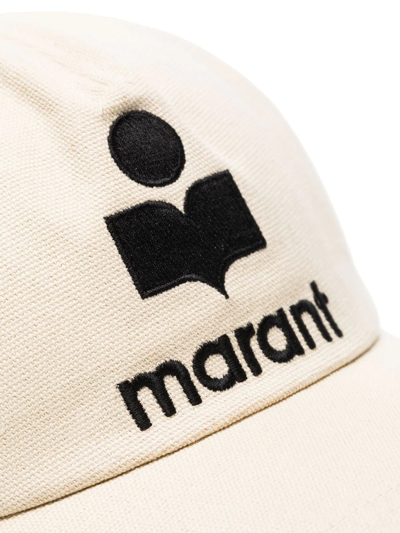 Isabel Marant Off White Logo Baseball Hat In Neutrals
