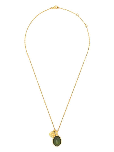 Shop Goossens Talisman Cabochon Necklace In Gold