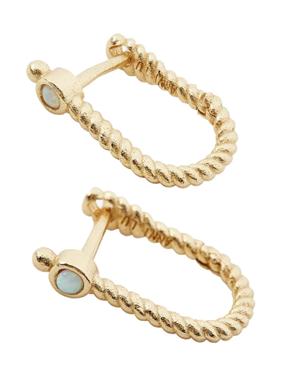 Shop Anni Lu Rope Hoop Earrings In Gold