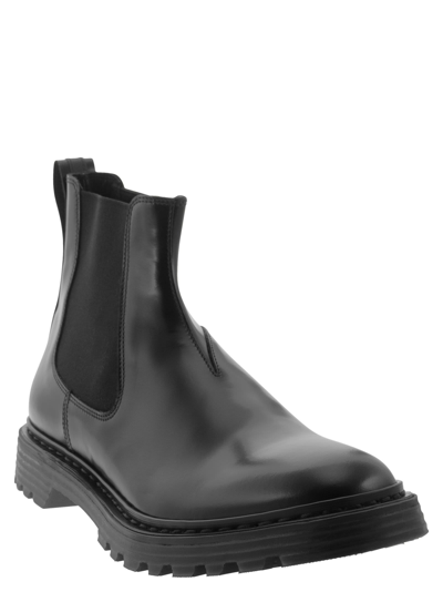 Shop Premiata Real - Leather Chelsea Boots In Black