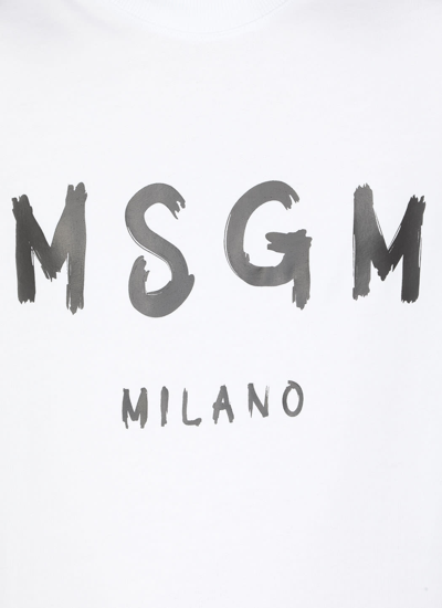 Shop Msgm Logo Sweatshirt In Optical White