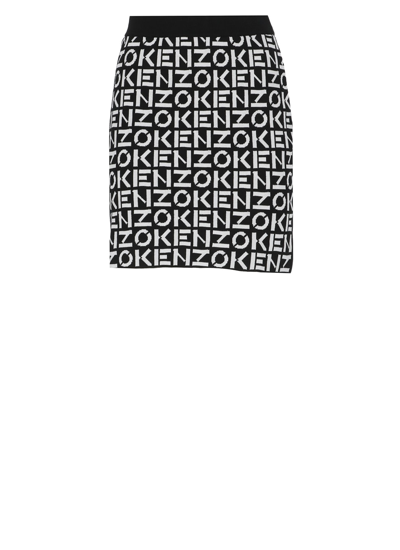 Shop Kenzo Skirt With Logo In Black