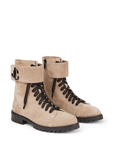 Shop Jimmy Choo Ceirus Ankle Lace-up Fastening Boots In Neutrals