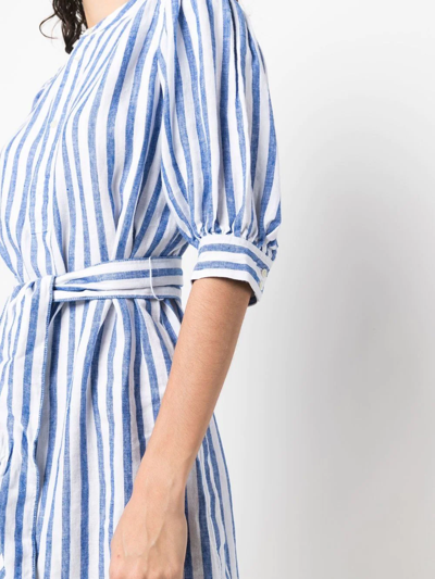 Polo Ralph Lauren Striped Belted-waist Shirt Dress In White | ModeSens