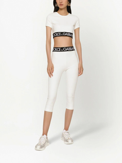 Shop Dolce & Gabbana Logo-tape Detail T-shirt In White