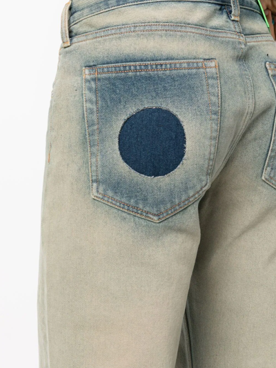 Shop Off-white Meteor-cut Out Wide Jeans In Blue