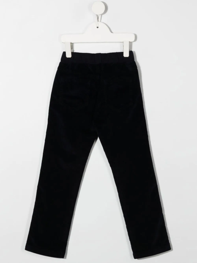 Shop Il Gufo Drawstring-waist Cotton Track Pants In Blue