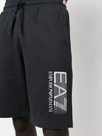 Shop Ea7 Logo-print Drawstring Shorts In Blue
