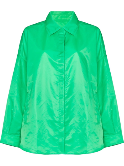 Shop The Frankie Shop Long-sleeve Button-fastening Shirt In Green