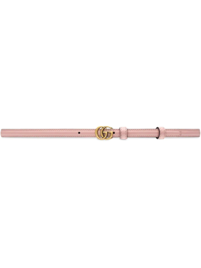 Shop Gucci Double G Patent Leather Belt In Pink