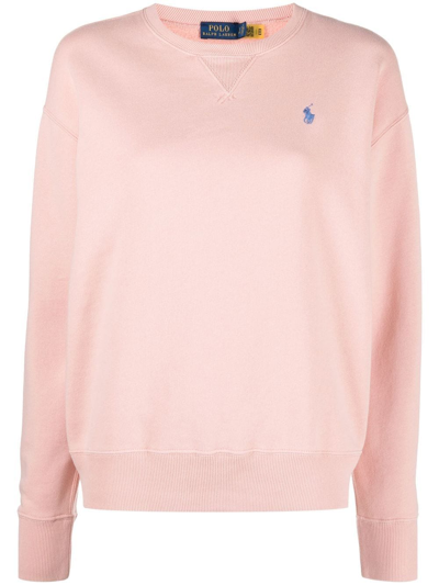 Polo Ralph Lauren Polo Pony-embroidered Sweatshirt In Pink