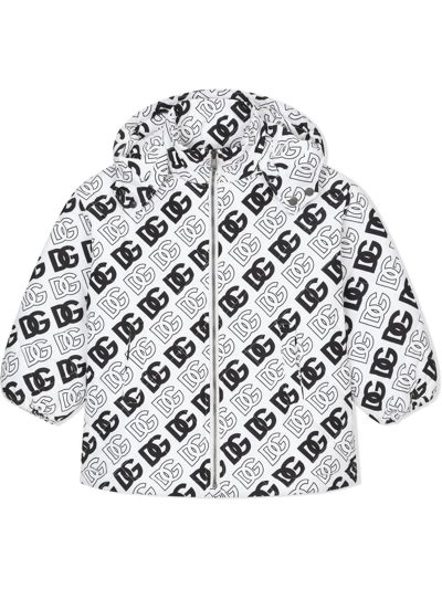 Shop Dolce & Gabbana Dg-logo Quilted Puffer Jacket In White