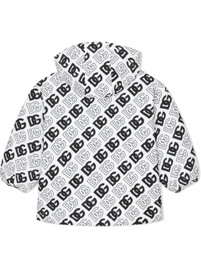 Shop Dolce & Gabbana Dg-logo Quilted Puffer Jacket In White