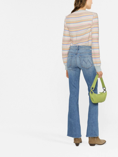 Mother The Weekender Fray Punk Charming Flare Jean In Blue