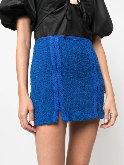 Shop Rotate Birger Christensen Zip-detail Mini Skirt In Blue