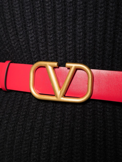 Shop Valentino Vlogo Signature Reversible Belt In Black