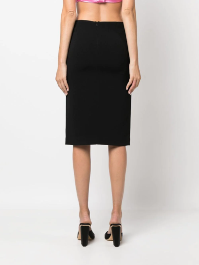 Shop Blumarine Fitted Knit Skirt In Black