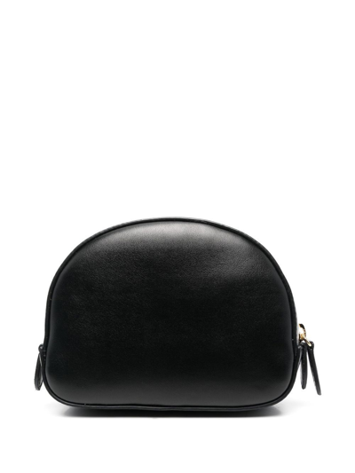 Stella Mccartney Perforated Logo-detail Make-up Bag In Black