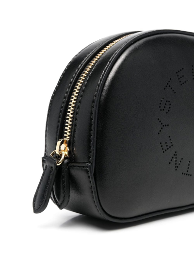Stella Mccartney Perforated Logo-detail Make-up Bag In Black