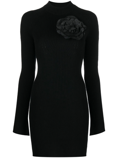 Blumarine Cut-out Wool Mini Dress In Black